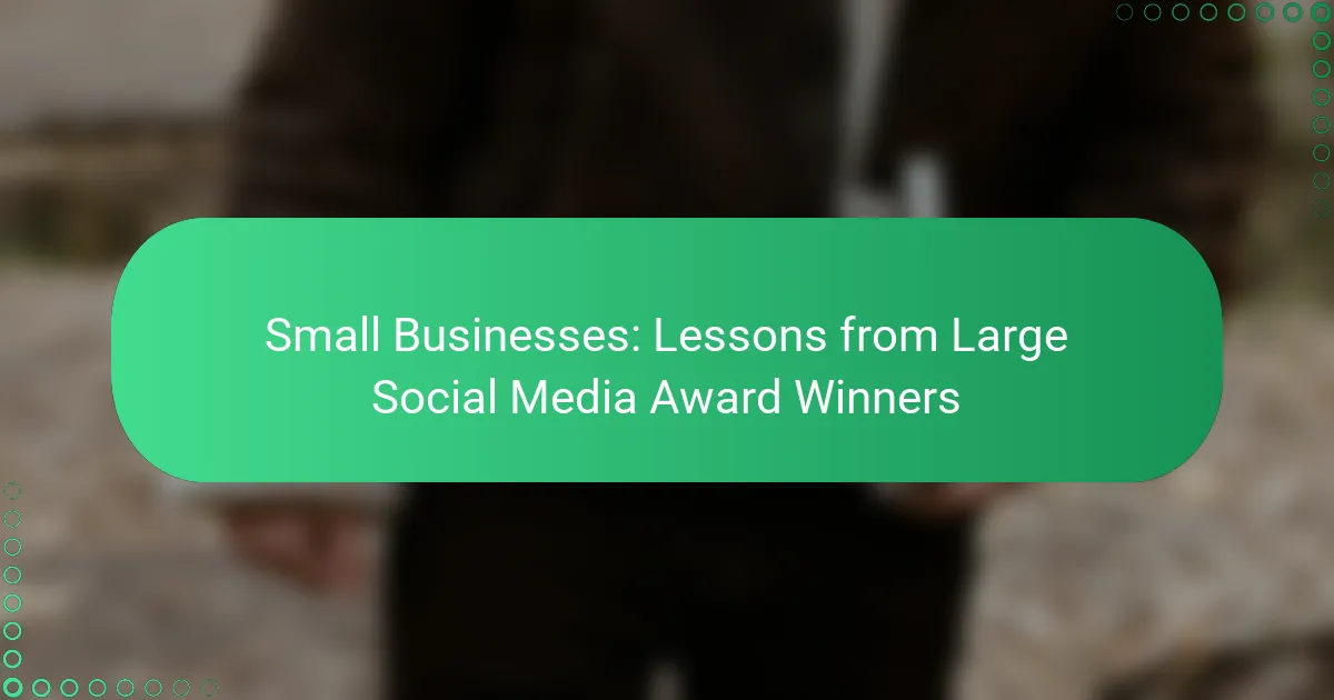 Small Businesses: Lessons from Large Social Media Award Winners