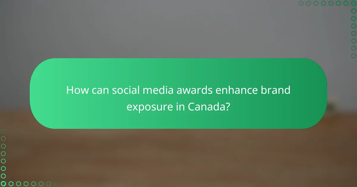 How can social media awards enhance brand exposure in Canada?