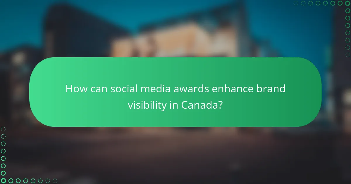 How can social media awards enhance brand visibility in Canada?