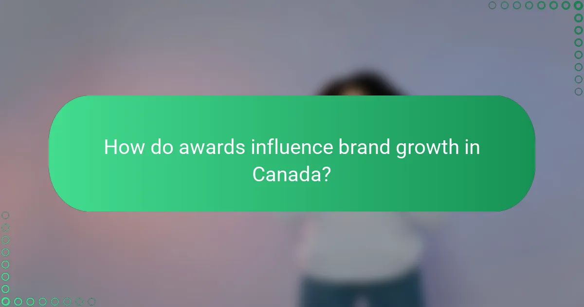 How do awards influence brand growth in Canada?