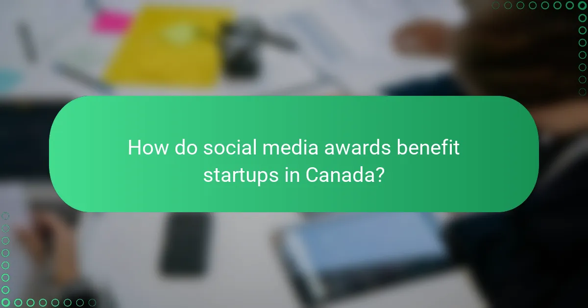 How do social media awards benefit startups in Canada?