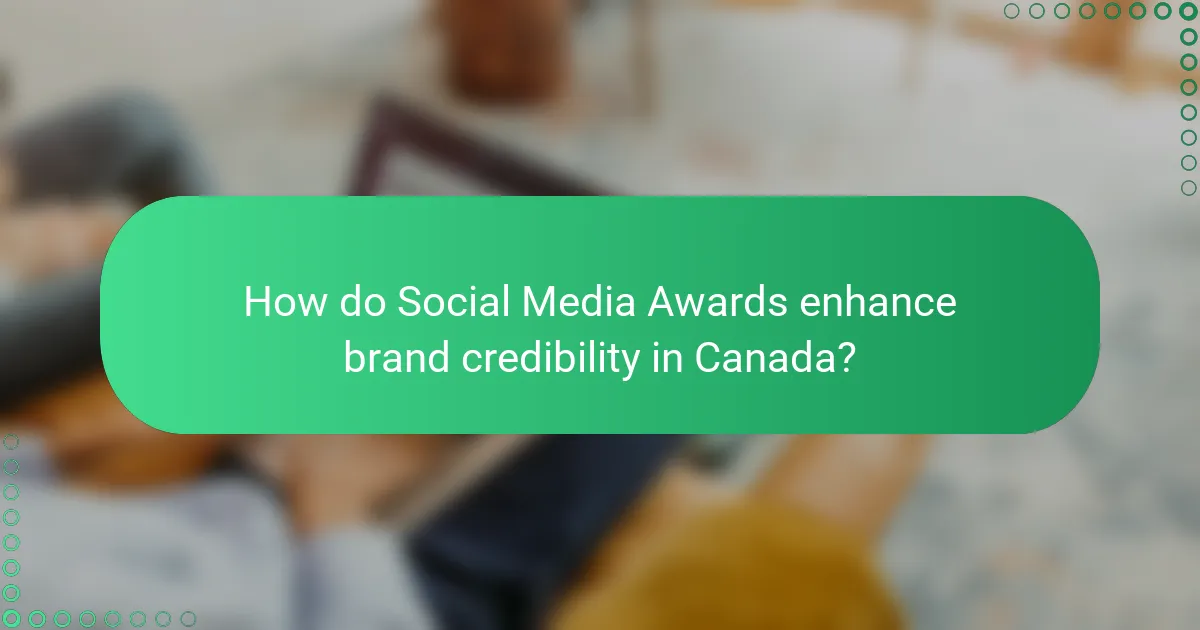 How do Social Media Awards enhance brand credibility in Canada?