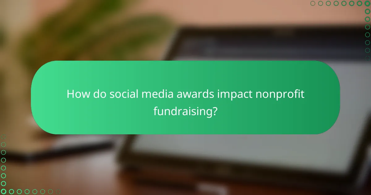 How do social media awards impact nonprofit fundraising?