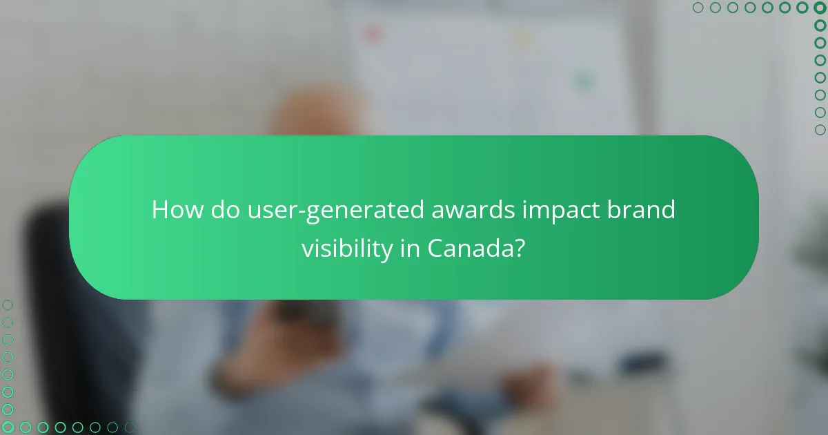 How do user-generated awards impact brand visibility in Canada?
