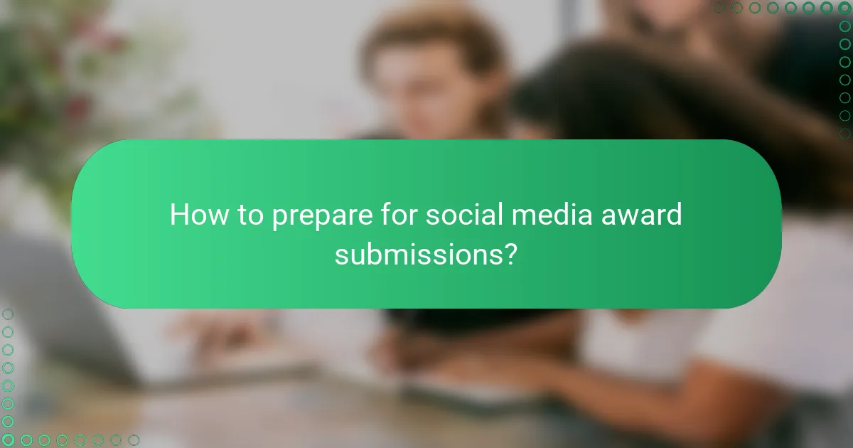 How to prepare for social media award submissions?