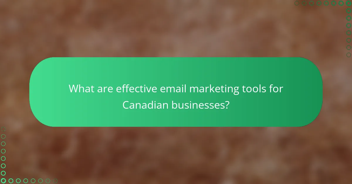 What are effective email marketing tools for Canadian businesses?