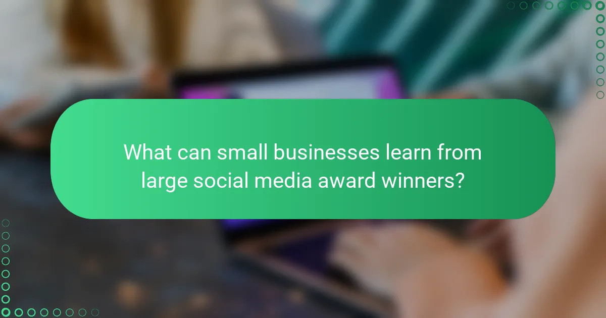 What can small businesses learn from large social media award winners?
