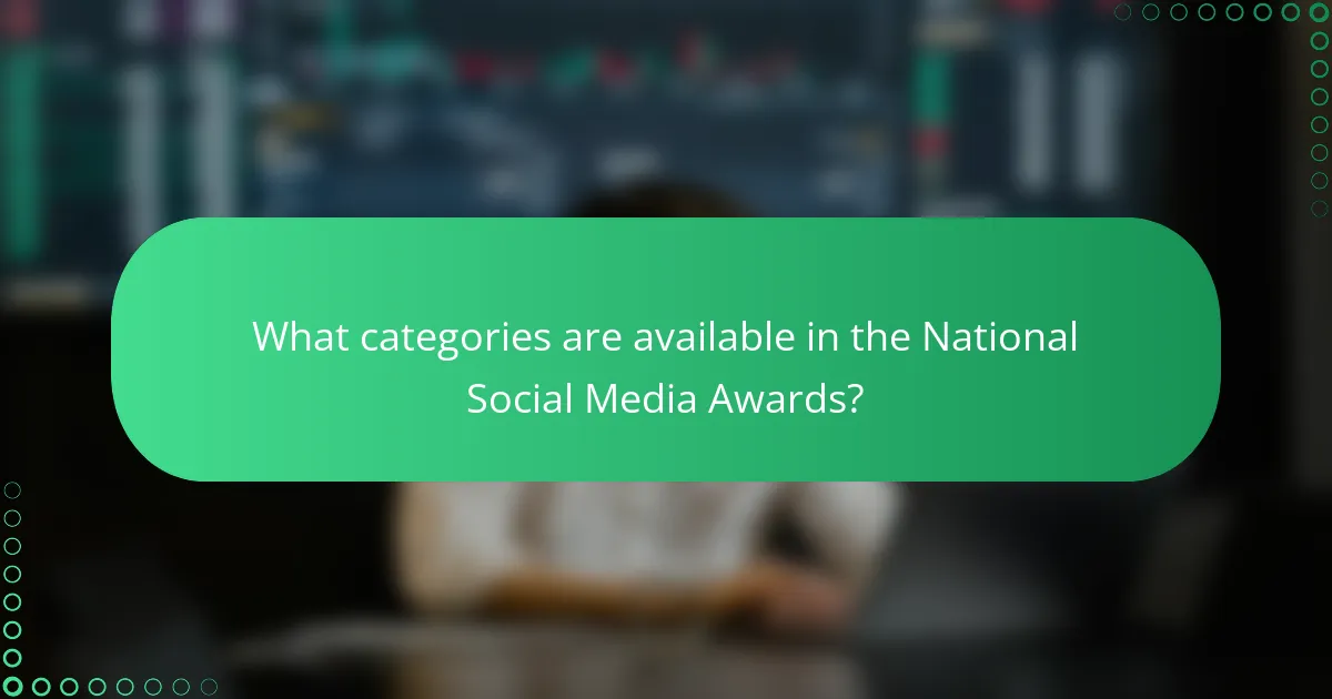 What categories are available in the National Social Media Awards?