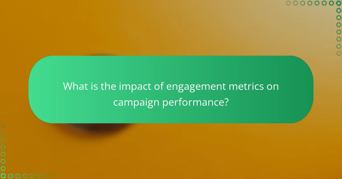 What is the impact of engagement metrics on campaign performance?