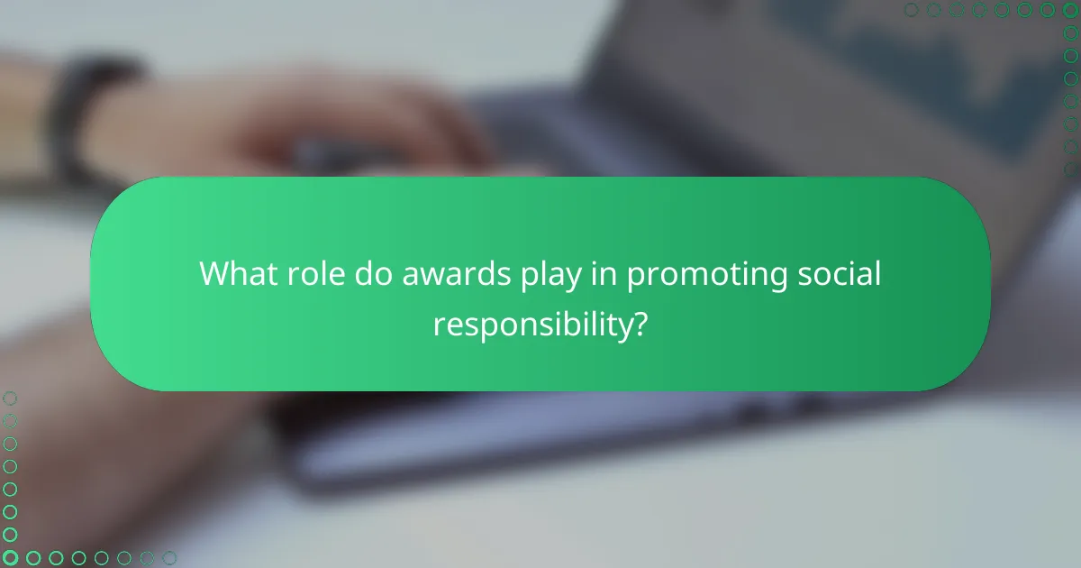 What role do awards play in promoting social responsibility?