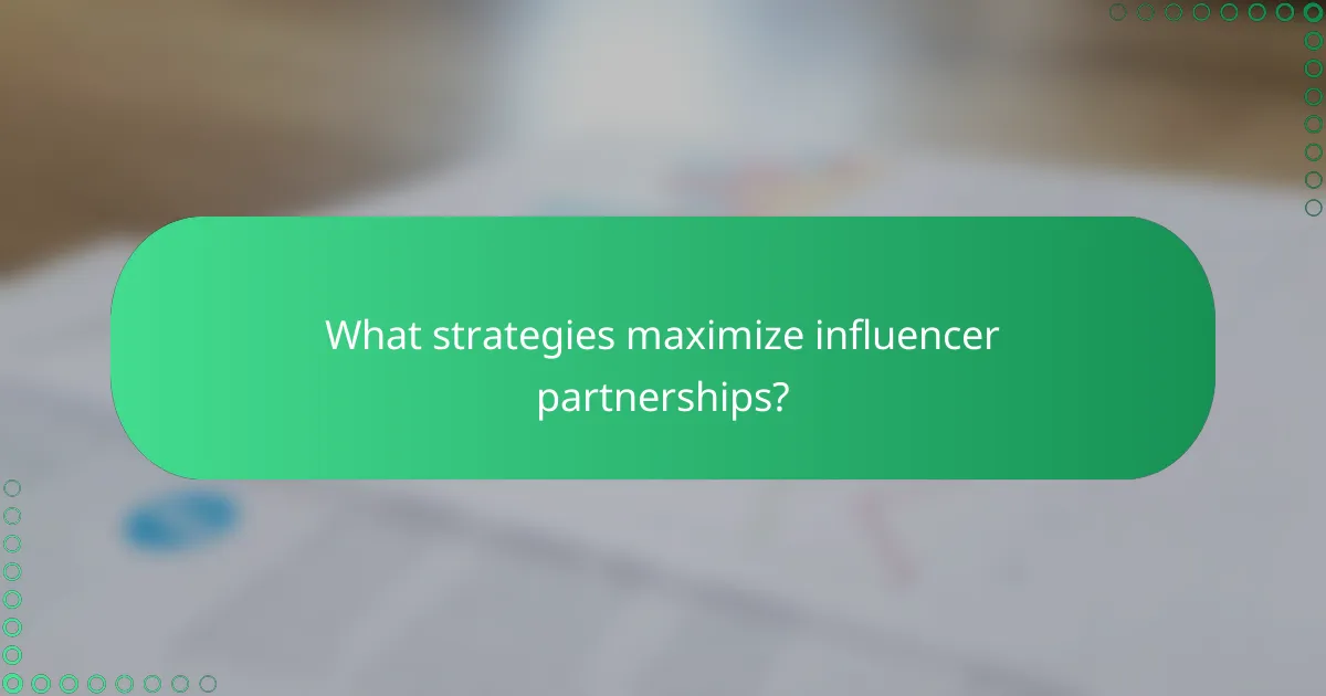 What strategies maximize influencer partnerships?
