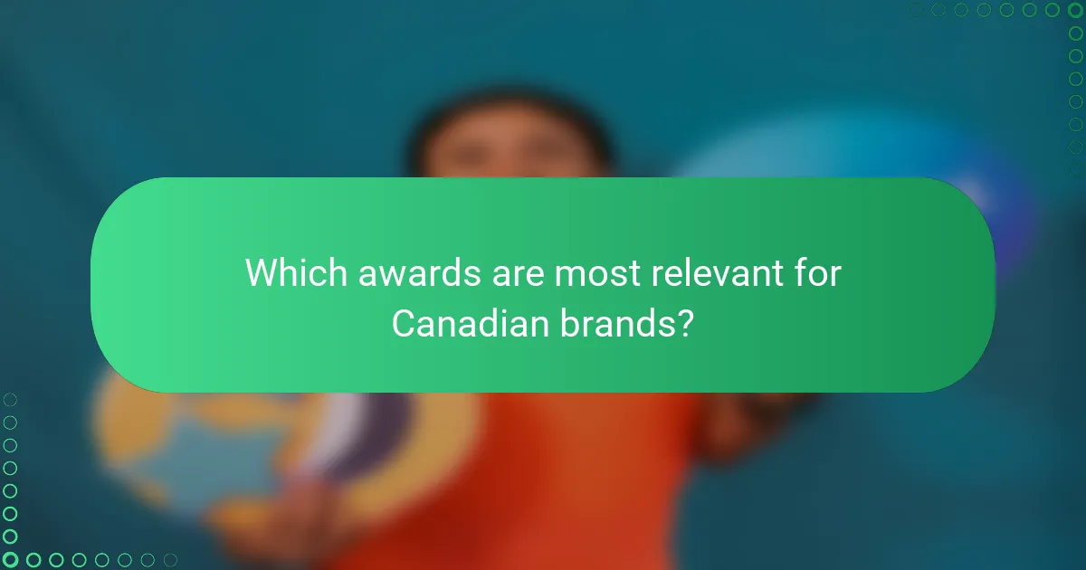 Which awards are most relevant for Canadian brands?
